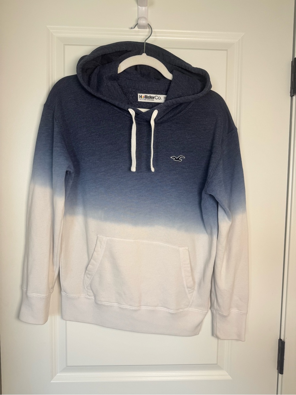 Hollister Navy to White Ombre Crewneck Hoodie